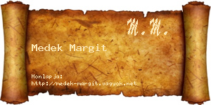Medek Margit névjegykártya